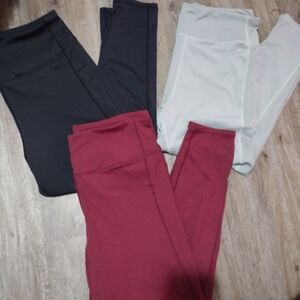 Stylish Women's Leggings - Black, Burgundy, Light Gray